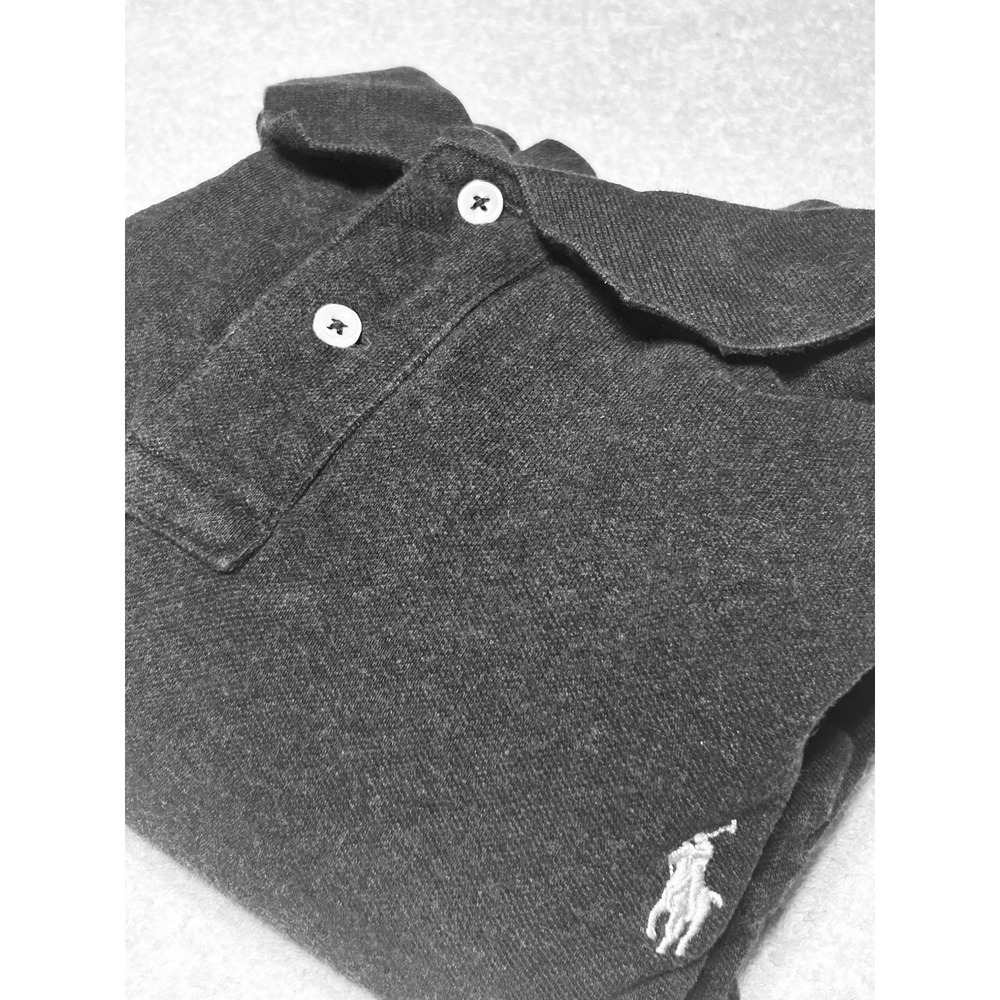 Polo Ralph Lauren Mens XXL Long Sleeve Polo Shirt Black Classic Slim Fit Cotton